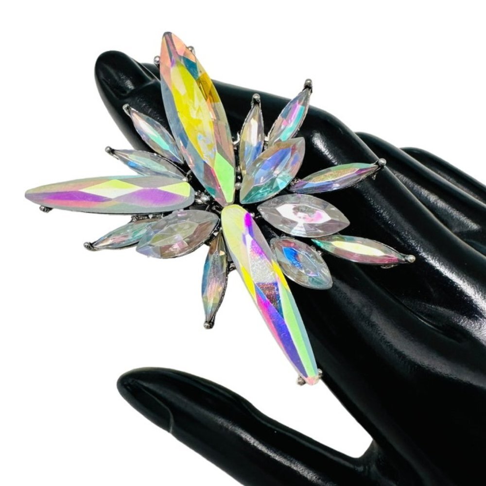 Giant Cosmic Starburst AB adjustable statement cocktail ring